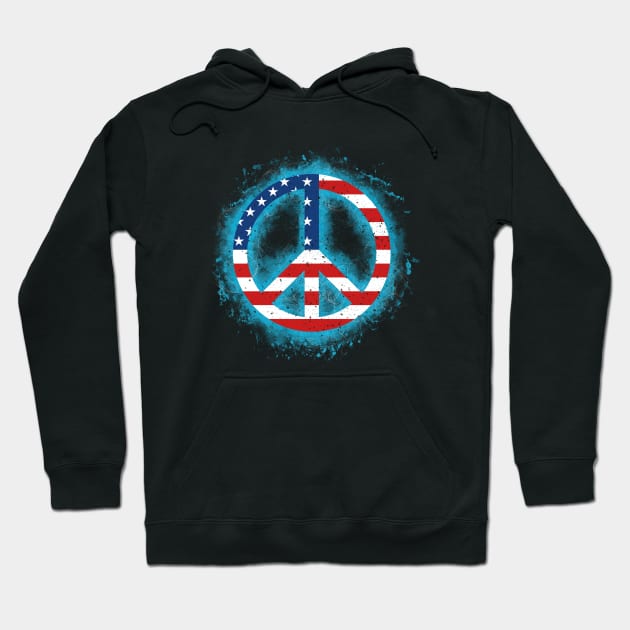 Patriotic Usa Flag Peace Sign Hoodie by foxycated